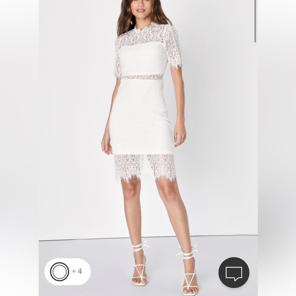 Lulus Remarkable White Lace Dress